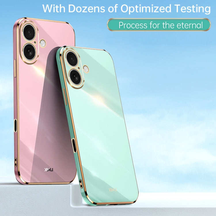 For iPhone 16 Plus XINLI Straight Edge 6D Electroplate TPU Phone Case