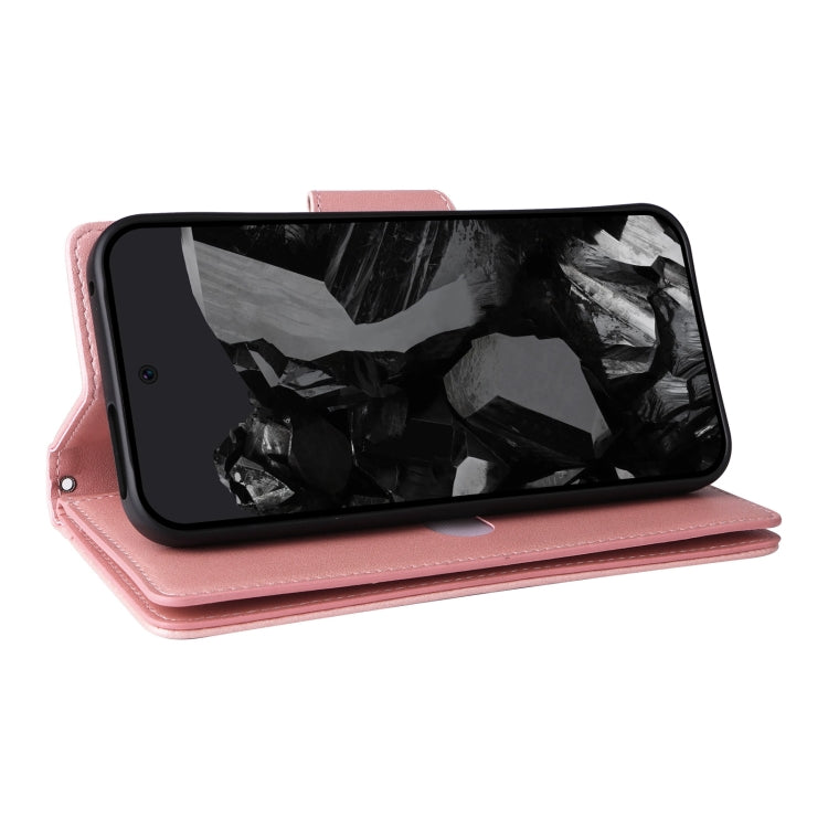 For Google Pixel 9 Pro Rivet Buckle 9 Cards Three Fold Leather Phone Case