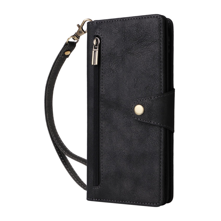 For Google Pixel 9 Pro Rivet Buckle 9 Cards Three Fold Leather Phone Case