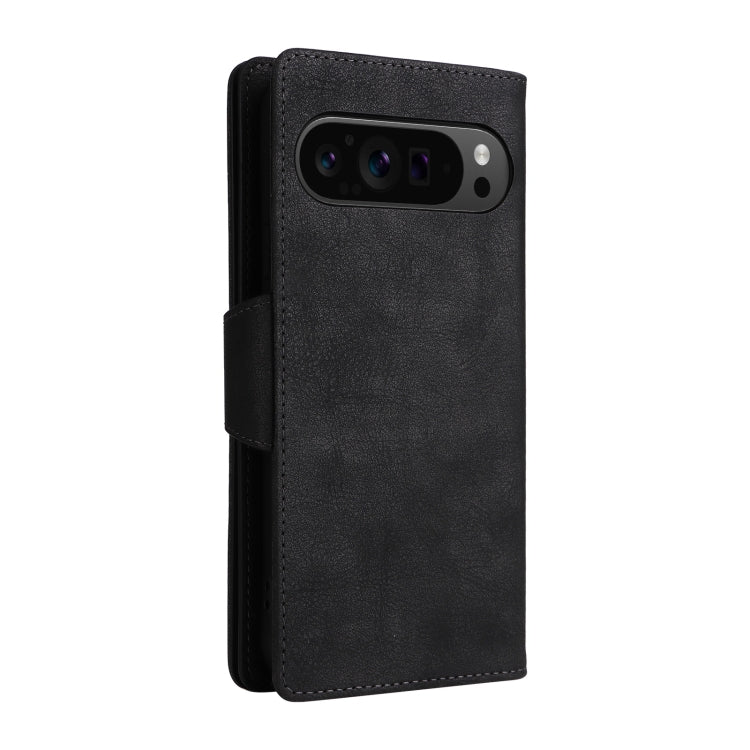 For Google Pixel 9 Pro Rivet Buckle 9 Cards Three Fold Leather Phone Case