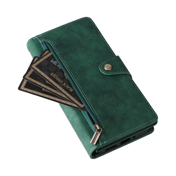 For Google Pixel 9 Pro Rivet Buckle 9 Cards Three Fold Leather Phone Case