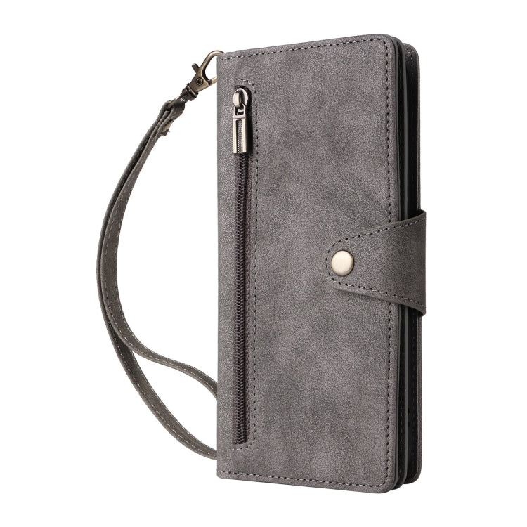For Google Pixel 9 Pro Rivet Buckle 9 Cards Three Fold Leather Phone Case