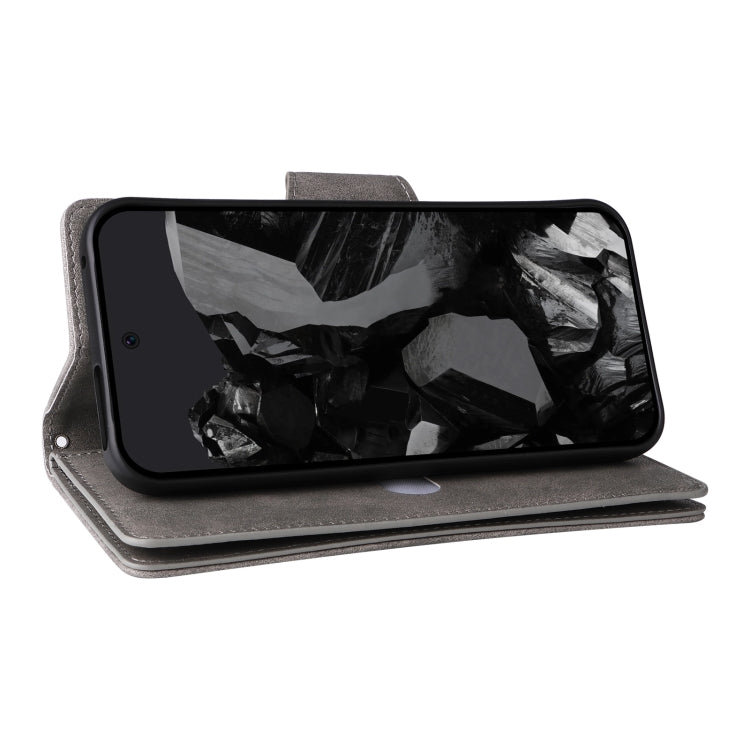 For Google Pixel 9 Pro Rivet Buckle 9 Cards Three Fold Leather Phone Case
