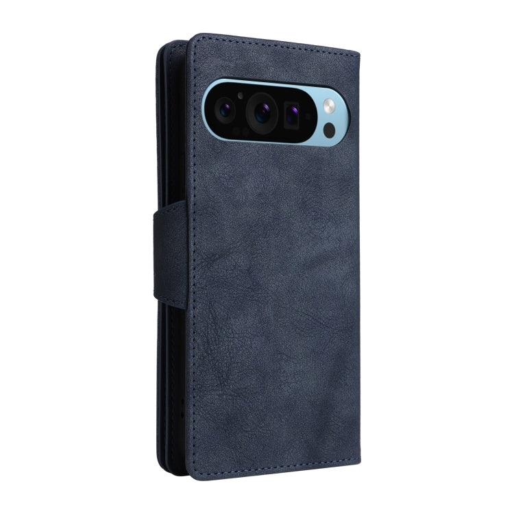 For Google Pixel 9 Rivet Buckle 9 Cards Three Fold Leather Phone Case