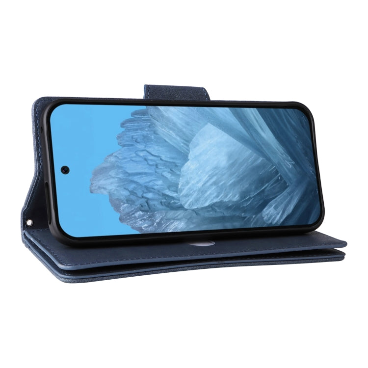For Google Pixel 9 Rivet Buckle 9 Cards Three Fold Leather Phone Case