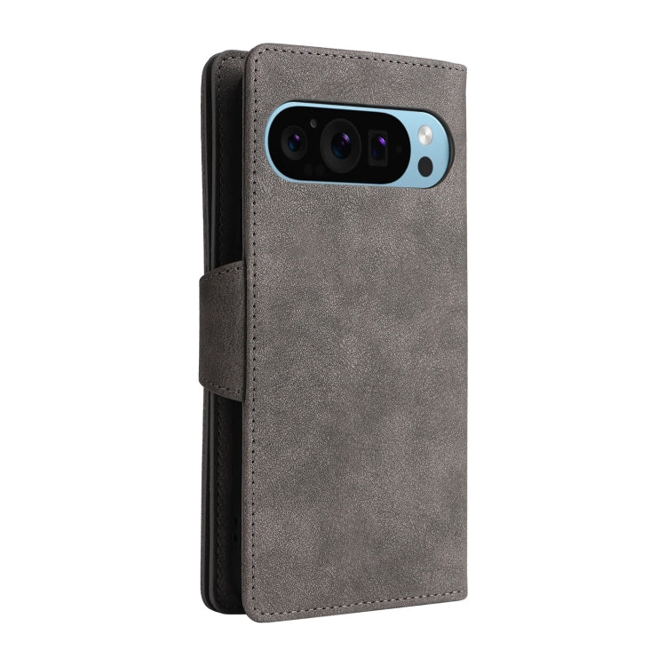 For Google Pixel 9 Rivet Buckle 9 Cards Three Fold Leather Phone Case
