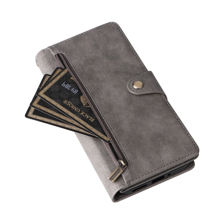 For Google Pixel 9 Rivet Buckle 9 Cards Three Fold Leather Phone Case