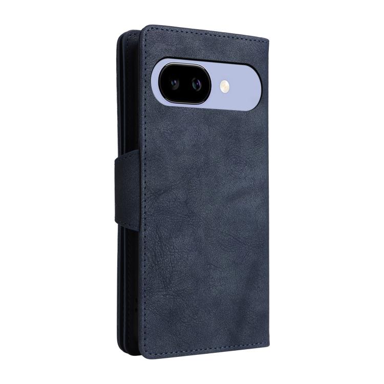 For Google Pixel 9a Rivet Buckle 9 Cards Three Fold Leather Phone Case