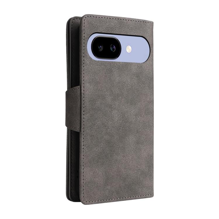 For Google Pixel 9a Rivet Buckle 9 Cards Three Fold Leather Phone Case