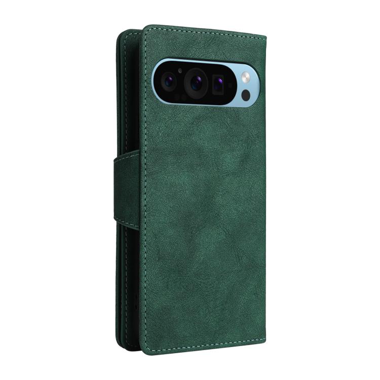 For Google Pixel 10 / 10 Pro Rivet Buckle 9 Cards Three Fold Leather Phone Case