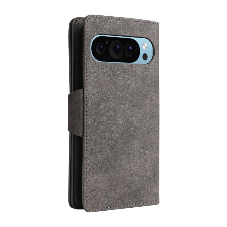 For Google Pixel 10 / 10 Pro Rivet Buckle 9 Cards Three Fold Leather Phone Case