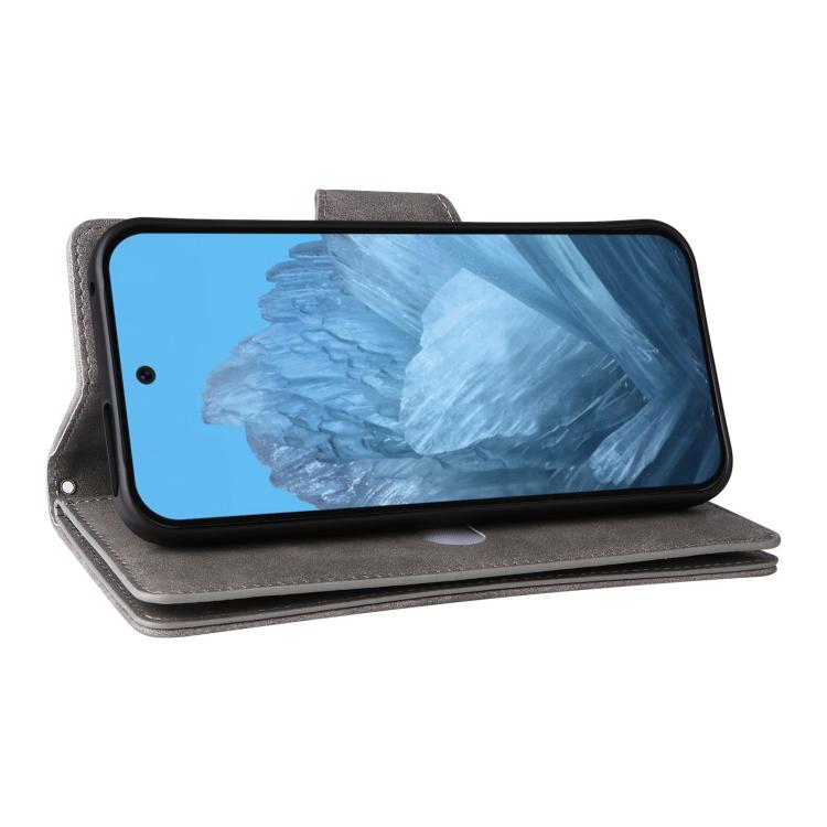 For Google Pixel 10 / 10 Pro Rivet Buckle 9 Cards Three Fold Leather Phone Case