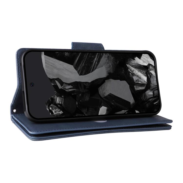 For Google Pixel 10 Pro XL / 9 Pro XL Rivet Buckle 9 Cards Three Fold Leather Phone Case