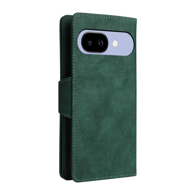 For Google Pixel 10a Rivet Buckle 9 Cards Three Fold Leather Phone Case