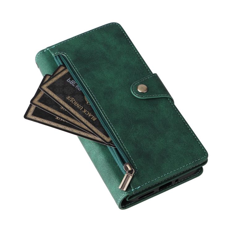 For Google Pixel 10a Rivet Buckle 9 Cards Three Fold Leather Phone Case