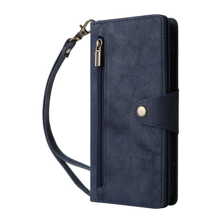 For Google Pixel 10a Rivet Buckle 9 Cards Three Fold Leather Phone Case