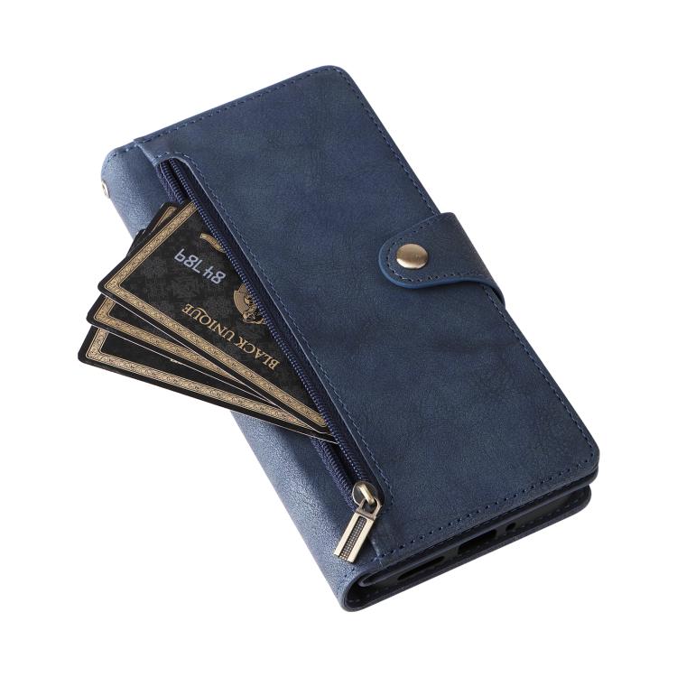 For Google Pixel 10a Rivet Buckle 9 Cards Three Fold Leather Phone Case