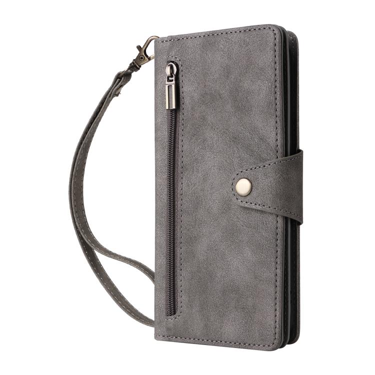 For Google Pixel 10a Rivet Buckle 9 Cards Three Fold Leather Phone Case