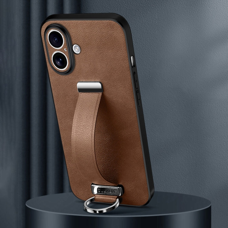 For iPhone 16 SULADA Tide Cool Series PC + Leather Texture Skin Feel Phone Case