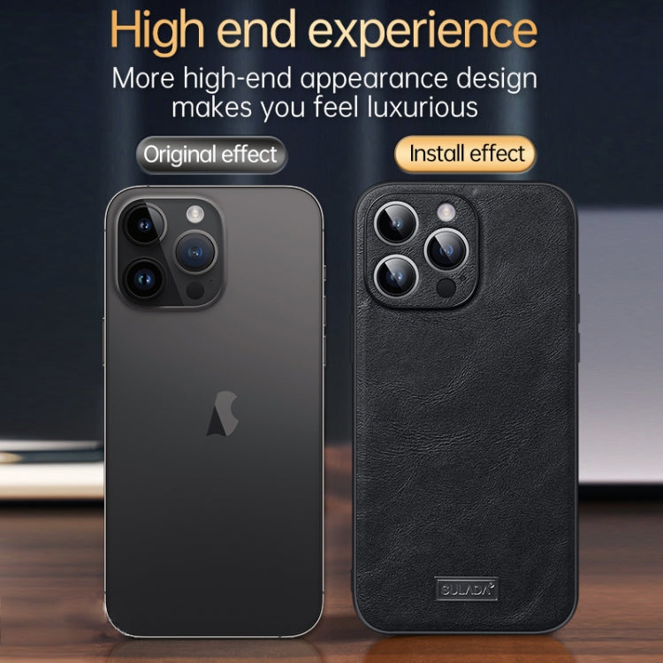 For iPhone 16 Plus SULADA Shockproof TPU Hybrid Handmade Leather Phone Case