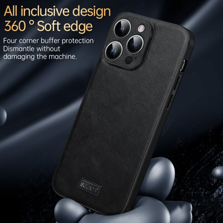 For iPhone 16 Plus SULADA Shockproof TPU Hybrid Handmade Leather Phone Case