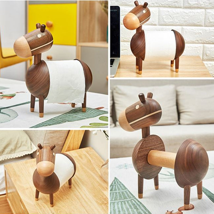 Desktop Living Room Household Solid Wood Donkey Paper Towel Rack