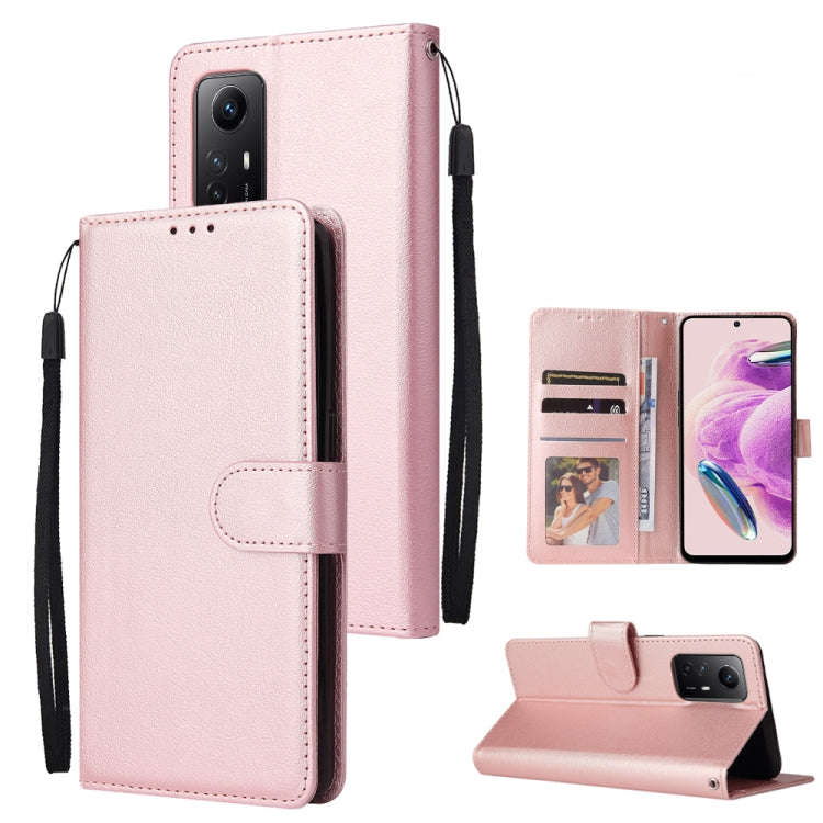 For Xiaomi Redmi Note 12S 3 Card Slots Multifunctional Leather Phone Case