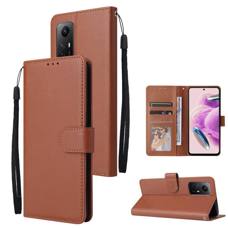 For Xiaomi Redmi Note 12S 3 Card Slots Multifunctional Leather Phone Case
