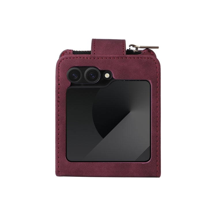 For Samsung Galaxy Z Flip6 5G Crossbody Multi-card Slot Wallet Zipper Leather Phone Case