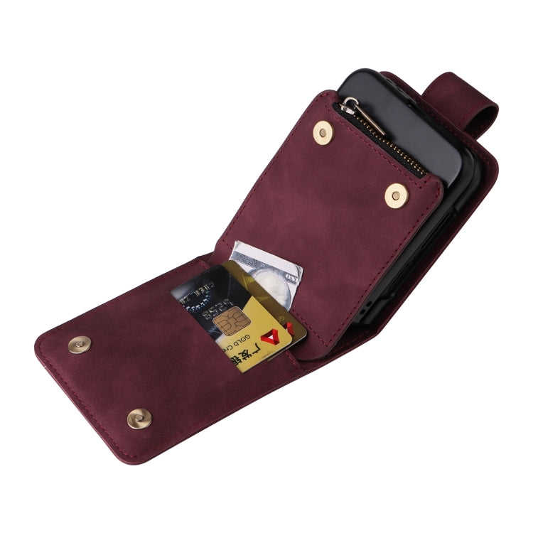 For Samsung Galaxy Z Flip6 5G Crossbody Multi-card Slot Wallet Zipper Leather Phone Case