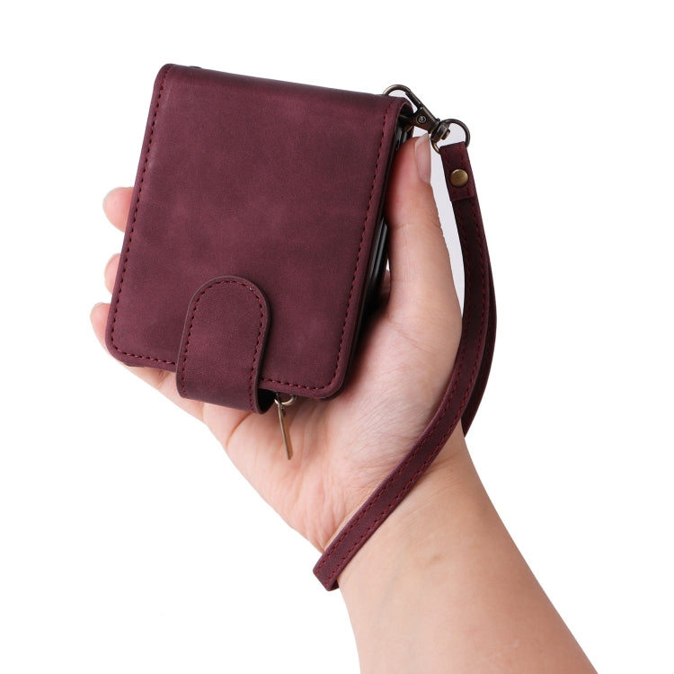 For Samsung Galaxy Z Flip6 5G Crossbody Multi-card Slot Wallet Zipper Leather Phone Case