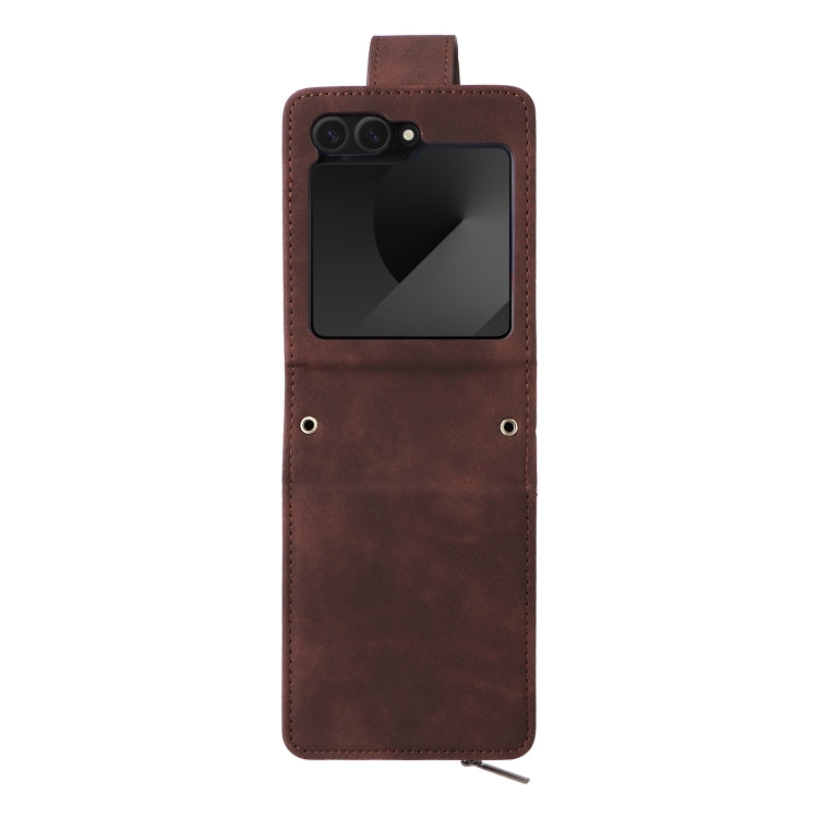 For Samsung Galaxy Z Flip6 5G Crossbody Multi-card Slot Wallet Zipper Leather Phone Case