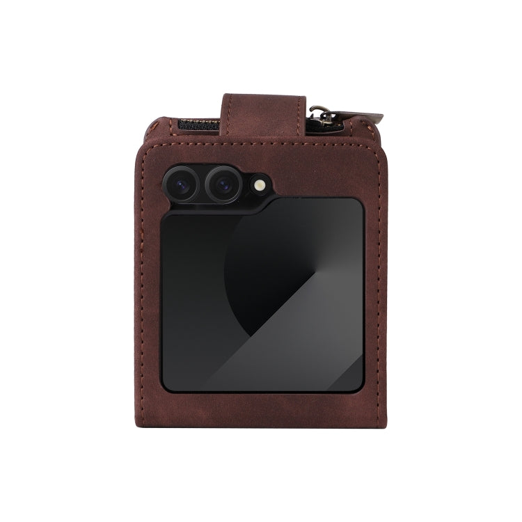 For Samsung Galaxy Z Flip6 5G Crossbody Multi-card Slot Wallet Zipper Leather Phone Case