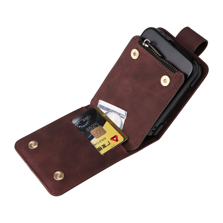 For Samsung Galaxy Z Flip6 5G Crossbody Multi-card Slot Wallet Zipper Leather Phone Case