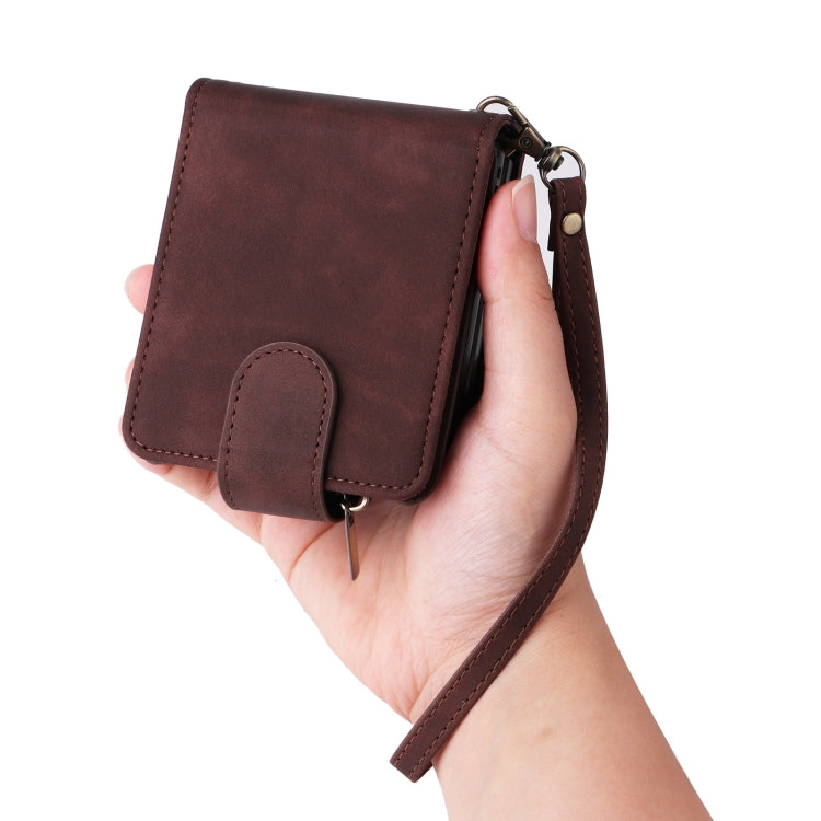 For Samsung Galaxy Z Flip6 5G Crossbody Multi-card Slot Wallet Zipper Leather Phone Case