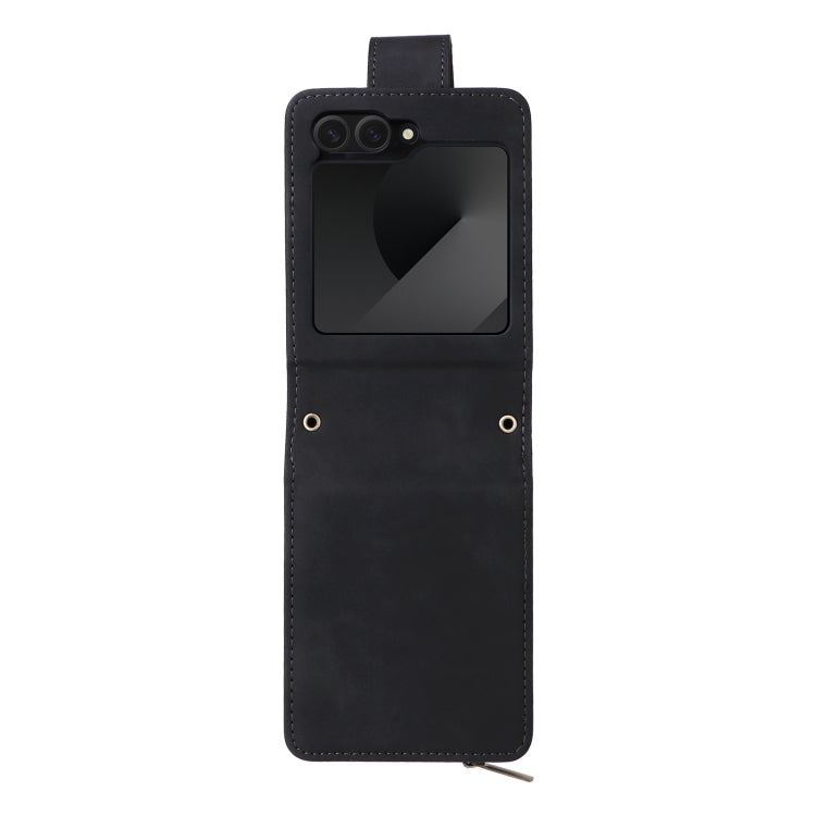 For Samsung Galaxy Z Flip6 5G Crossbody Multi-card Slot Wallet Zipper Leather Phone Case