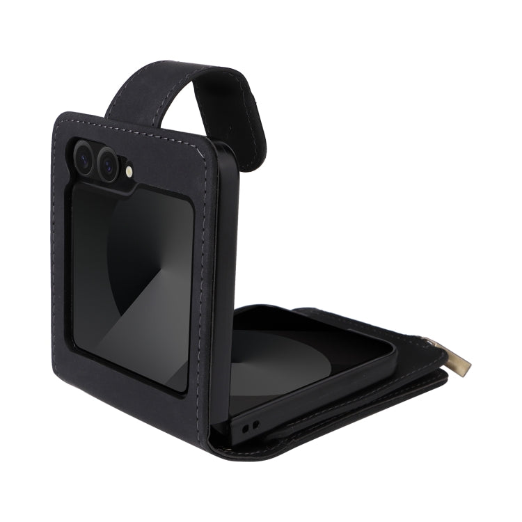 For Samsung Galaxy Z Flip6 5G Crossbody Multi-card Slot Wallet Zipper Leather Phone Case