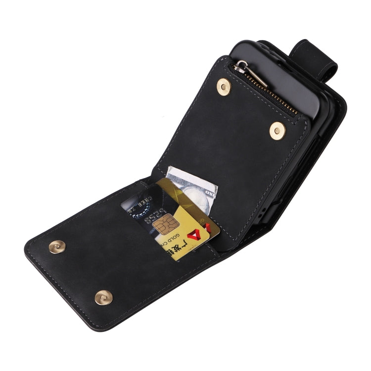 For Samsung Galaxy Z Flip6 5G Crossbody Multi-card Slot Wallet Zipper Leather Phone Case