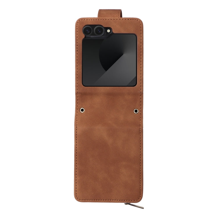 For Samsung Galaxy Z Flip6 5G Crossbody Multi-card Slot Wallet Zipper Leather Phone Case