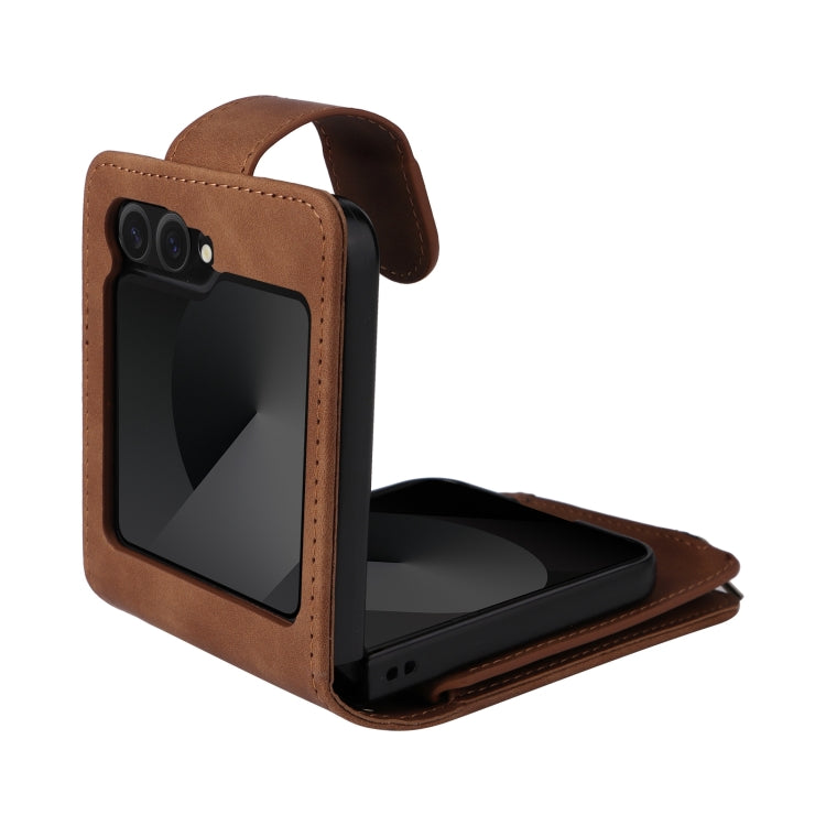 For Samsung Galaxy Z Flip6 5G Crossbody Multi-card Slot Wallet Zipper Leather Phone Case