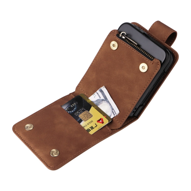 For Samsung Galaxy Z Flip6 5G Crossbody Multi-card Slot Wallet Zipper Leather Phone Case