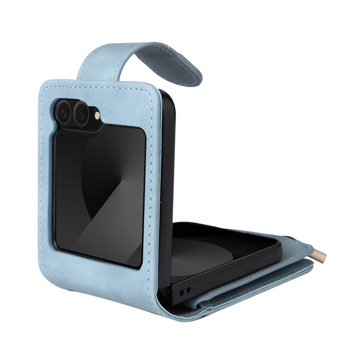 For Samsung Galaxy Z Flip6 5G Crossbody Multi-card Slot Wallet Zipper Leather Phone Case