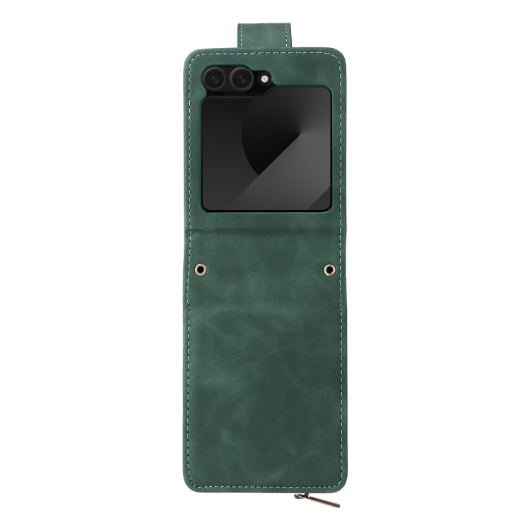 For Samsung Galaxy Z Flip6 5G Crossbody Multi-card Slot Wallet Zipper Leather Phone Case