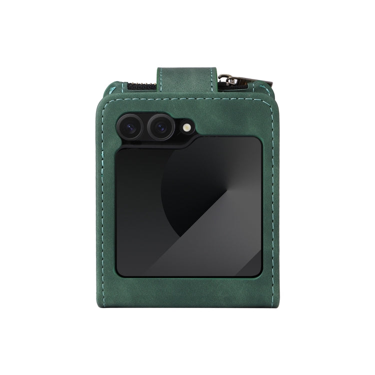 For Samsung Galaxy Z Flip6 5G Crossbody Multi-card Slot Wallet Zipper Leather Phone Case