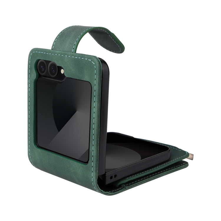 For Samsung Galaxy Z Flip6 5G Crossbody Multi-card Slot Wallet Zipper Leather Phone Case