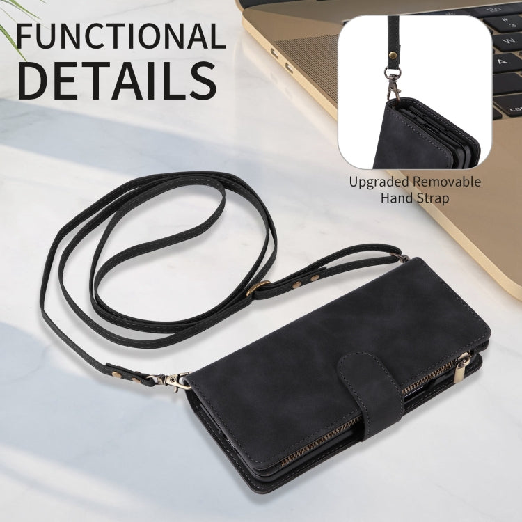 For Samsung Galaxy Z Fold6 5G Crossbody Multi-card Slot Wallet Zipper Leather Phone Case