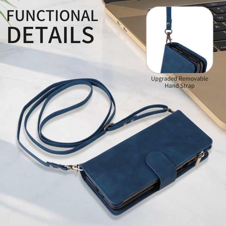 For Samsung Galaxy Z Fold6 5G Crossbody Multi-card Slot Wallet Zipper Leather Phone Case