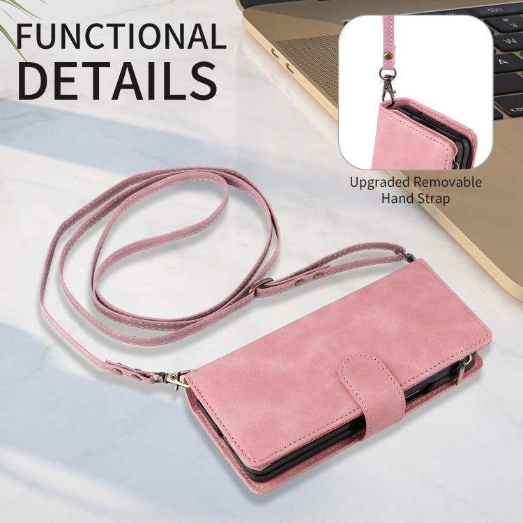 For Samsung Galaxy Z Fold6 5G Crossbody Multi-card Slot Wallet Zipper Leather Phone Case