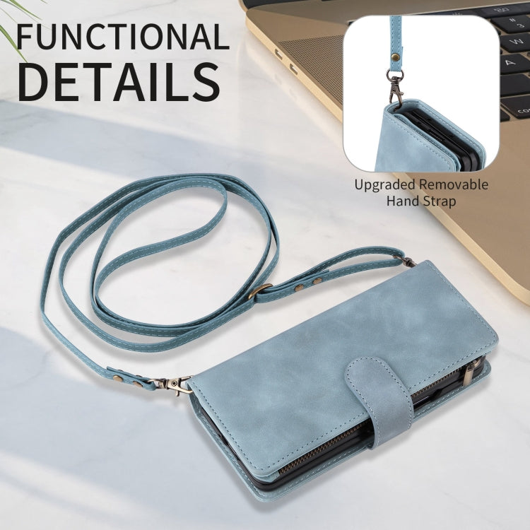For Samsung Galaxy Z Fold6 5G Crossbody Multi-card Slot Wallet Zipper Leather Phone Case