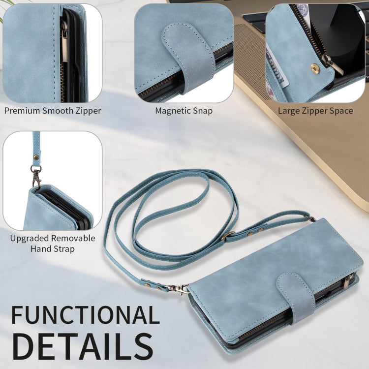 For Samsung Galaxy Z Fold6 5G Crossbody Multi-card Slot Wallet Zipper Leather Phone Case